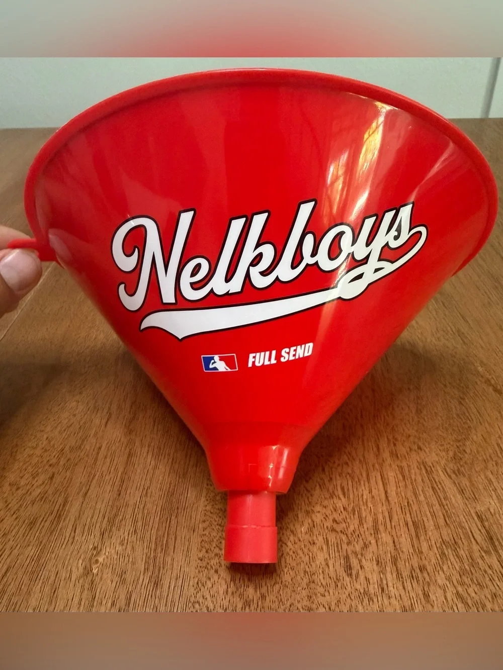 Nelk Boys - Full Send Beer Funnel | Red & White w/ MLB Style Logo | 8” Inches